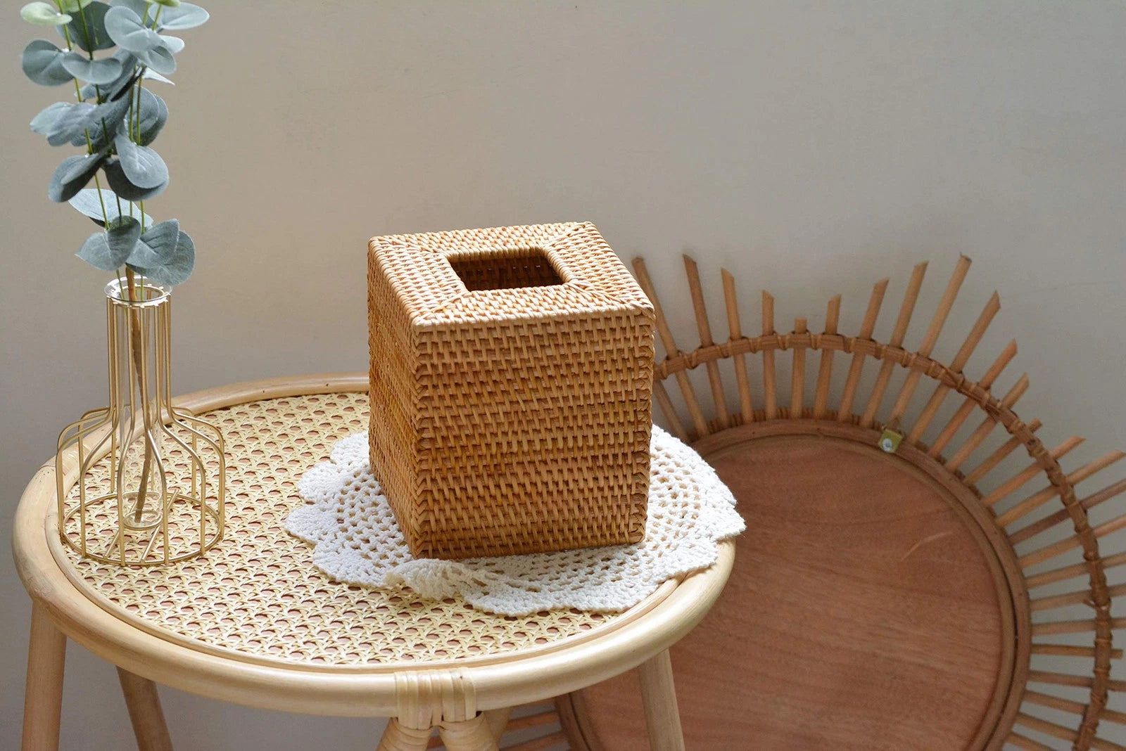 Rattan Tissue Box Cover Square, Hand Woven Wicker Tissue Holder, 5.5 x 5.5 X ... | eBay