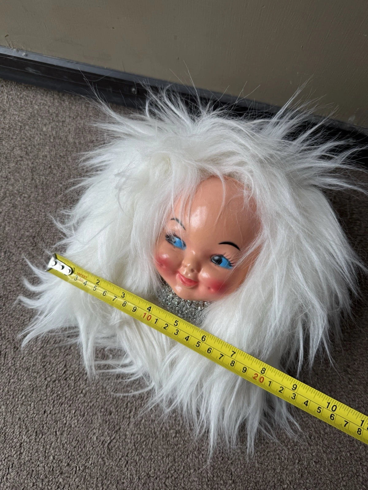 Vintage 1960s 70s Baby Doll Face Head Fur Hair Tissue Box Cover Dispenser Kitsch | eBay