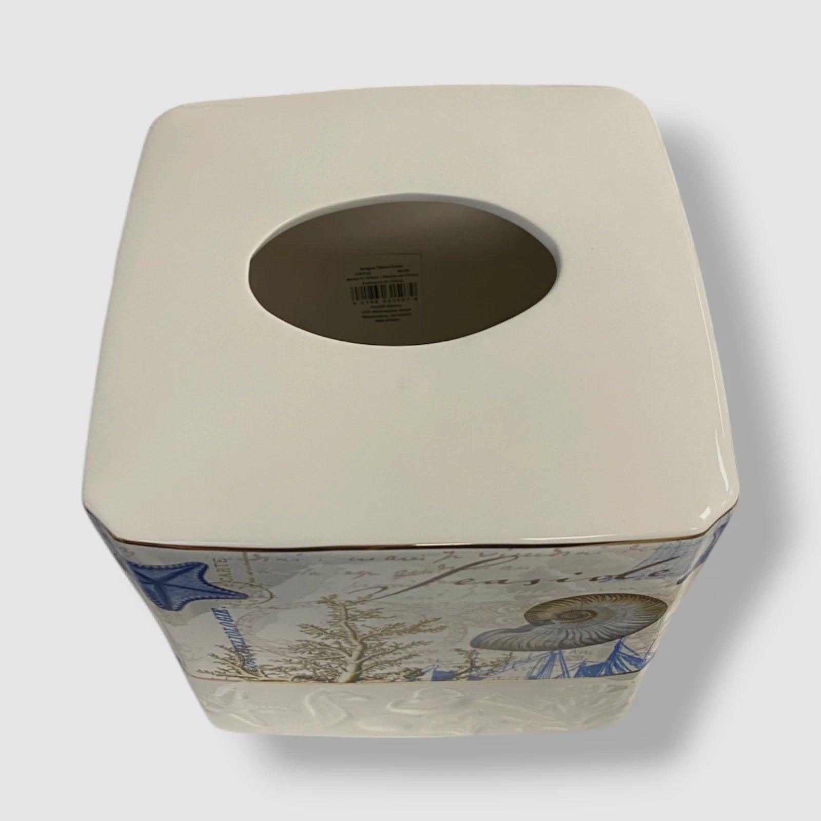 Avanti Beige Starfish & Seashells Ceramic Tissue Box Cover. | eBay