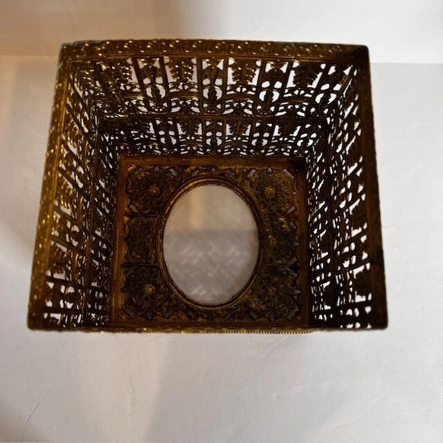 VTG Hollywood Regency Ornate Flower Tissue Box Holder Floral Gold Metal MCM | eBay