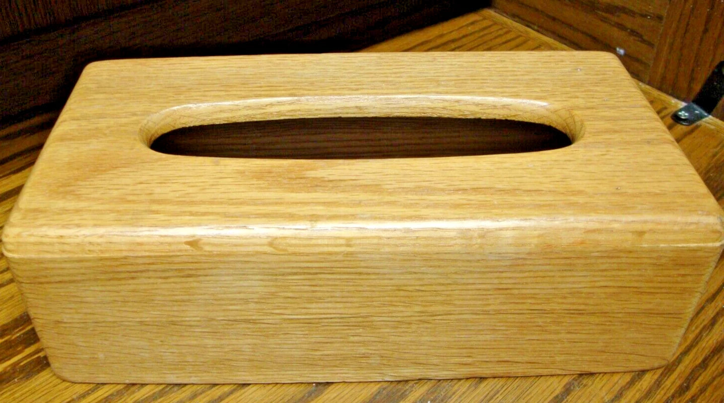 Wooden Tissue Box Cover-Rectangular 3.25x5.6x10.75"Natural Wood Finish Decor 985 | eBay