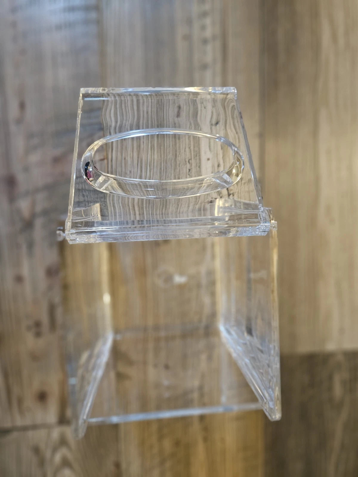 Vintage Grainware Lucite Acrylic Clear Tissue Holder Hinged Lid Square MOD | eBay