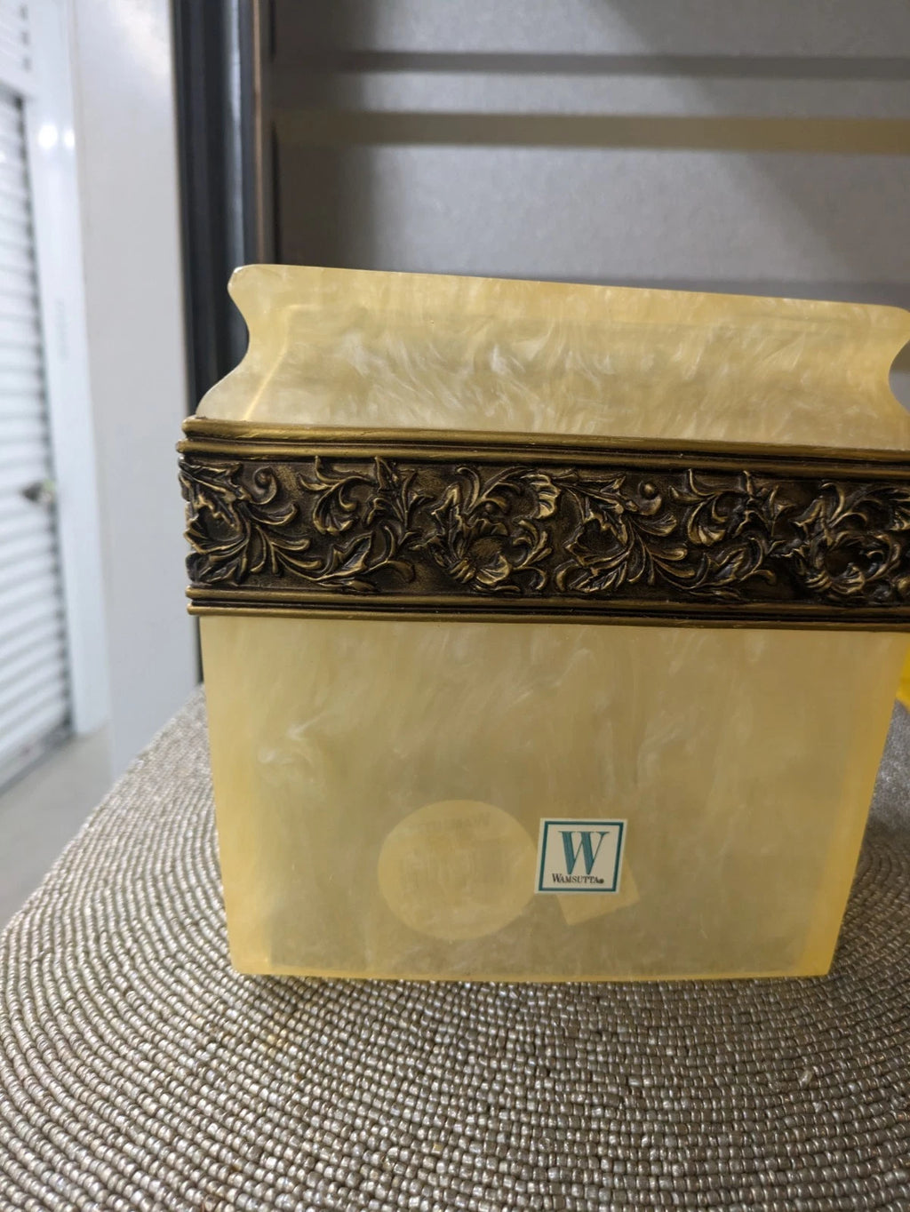 Wamsutta Pearlized Acrylic Lucite Gold Ornate Tissue Box Cover | eBay