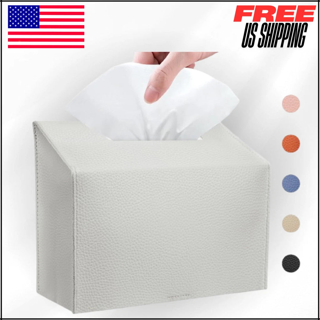 Leather Disposable Paper Hand Towels Tissue Box Cover Holder For Kleenex, Cream | eBay