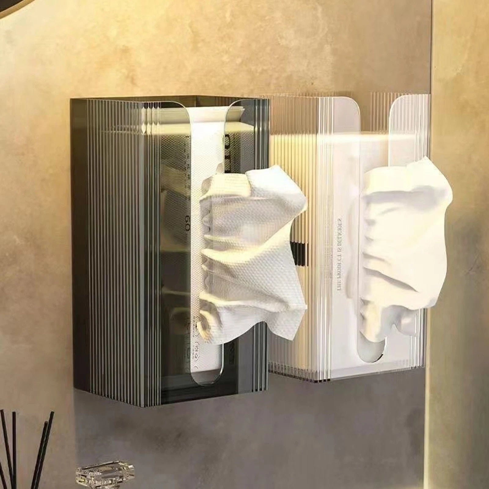 Wall Mounted Tissue Box Kitchen Wipes Storage Box Wall-Mounted Tissue Holder | eBay