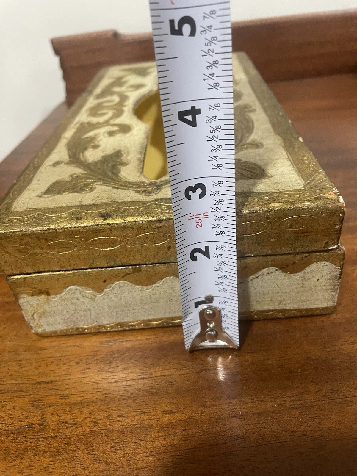 Vintage Gold & White Wood Tissue Box Holder Florentine Style Made In Italy. READ | eBay