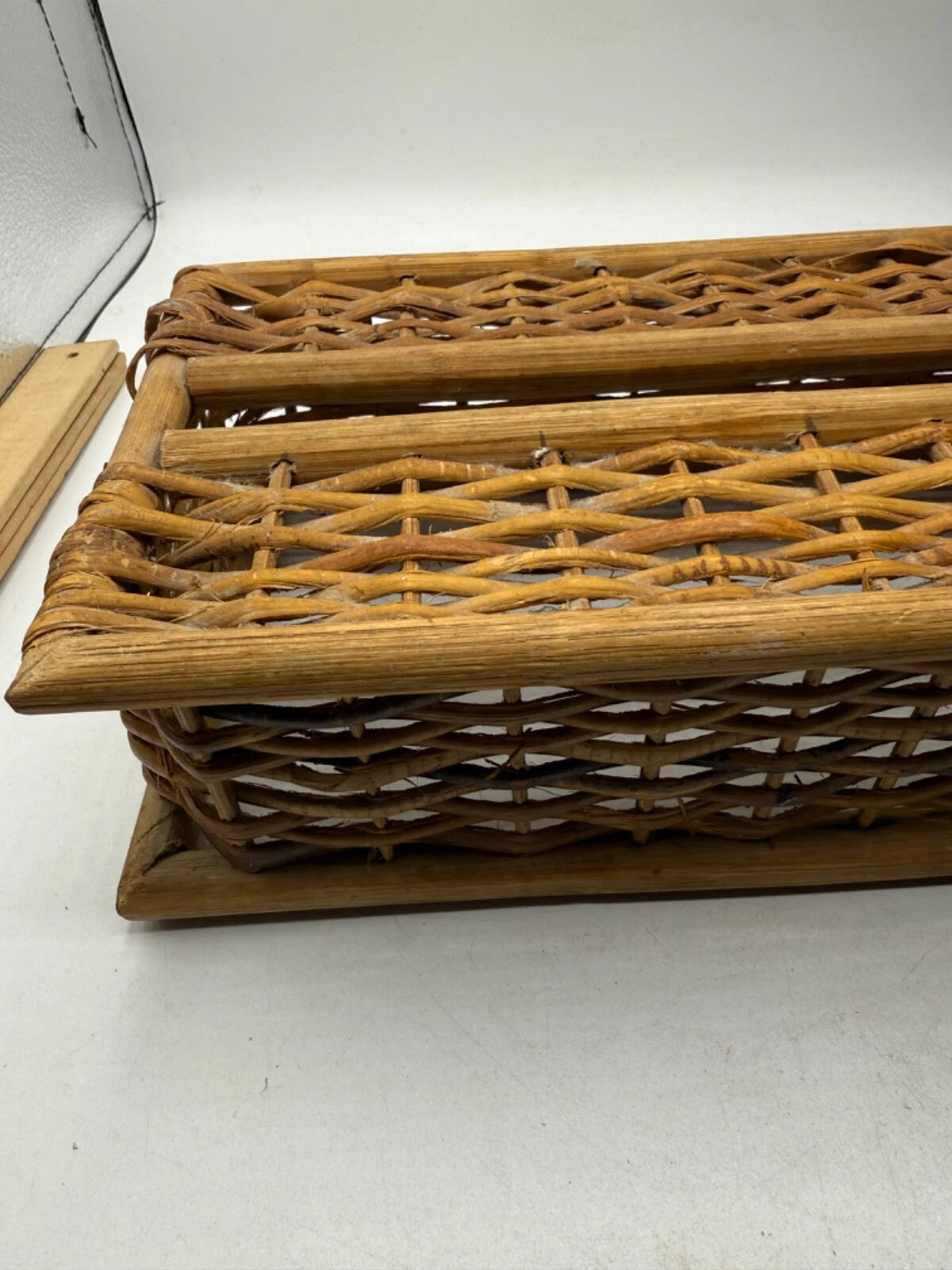 Vintage Wicker Tissue Box Cover Woven Rectangular Made In Philippines | eBay