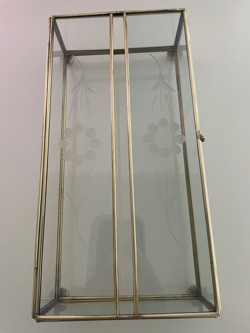 Vintage Etched Glass Brass Hinged Footed Tissue Box. Mid Century Boho | eBay