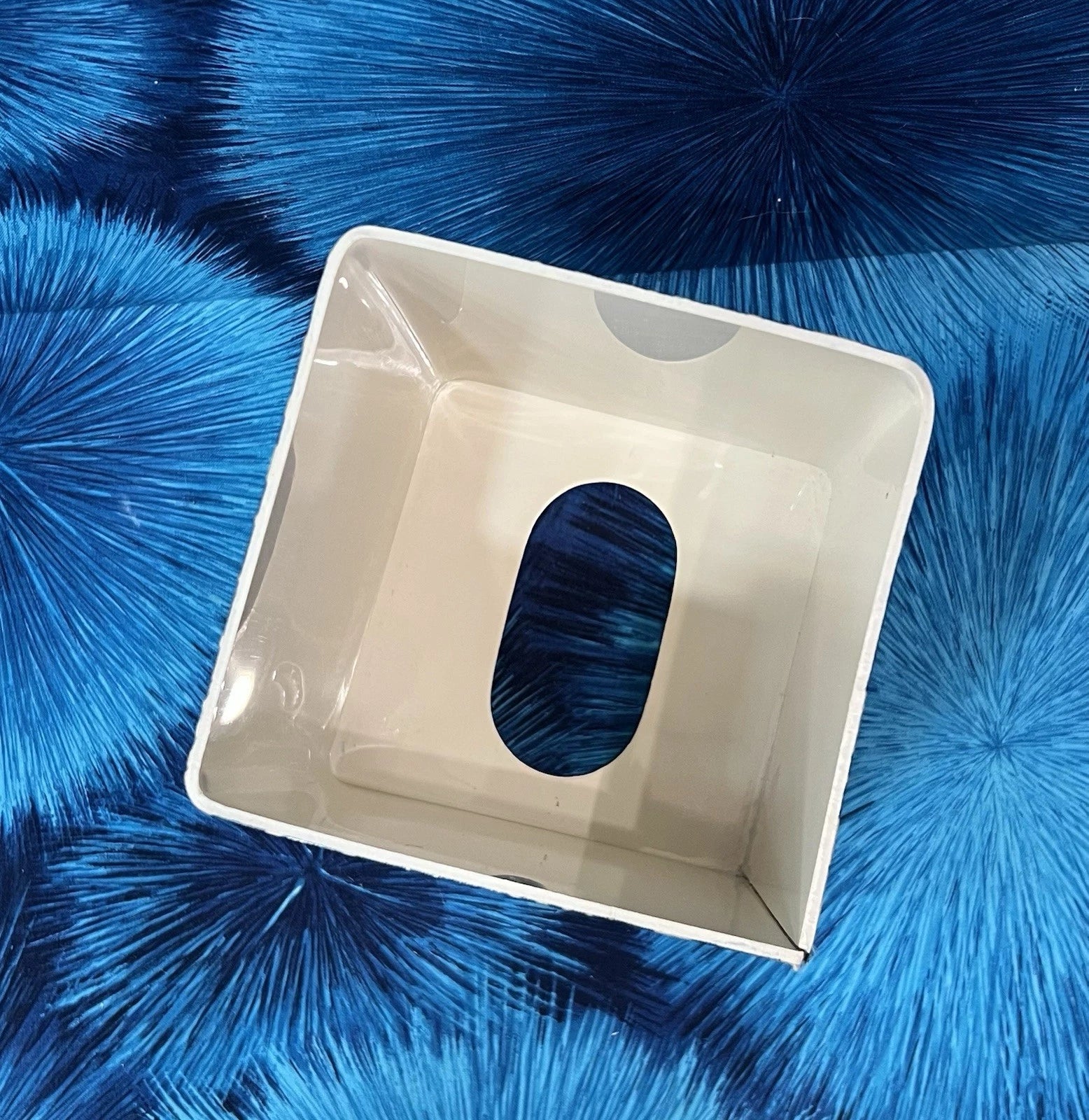 Vintage Plastic Retro Blue and White Square Tissue Box Cover | eBay