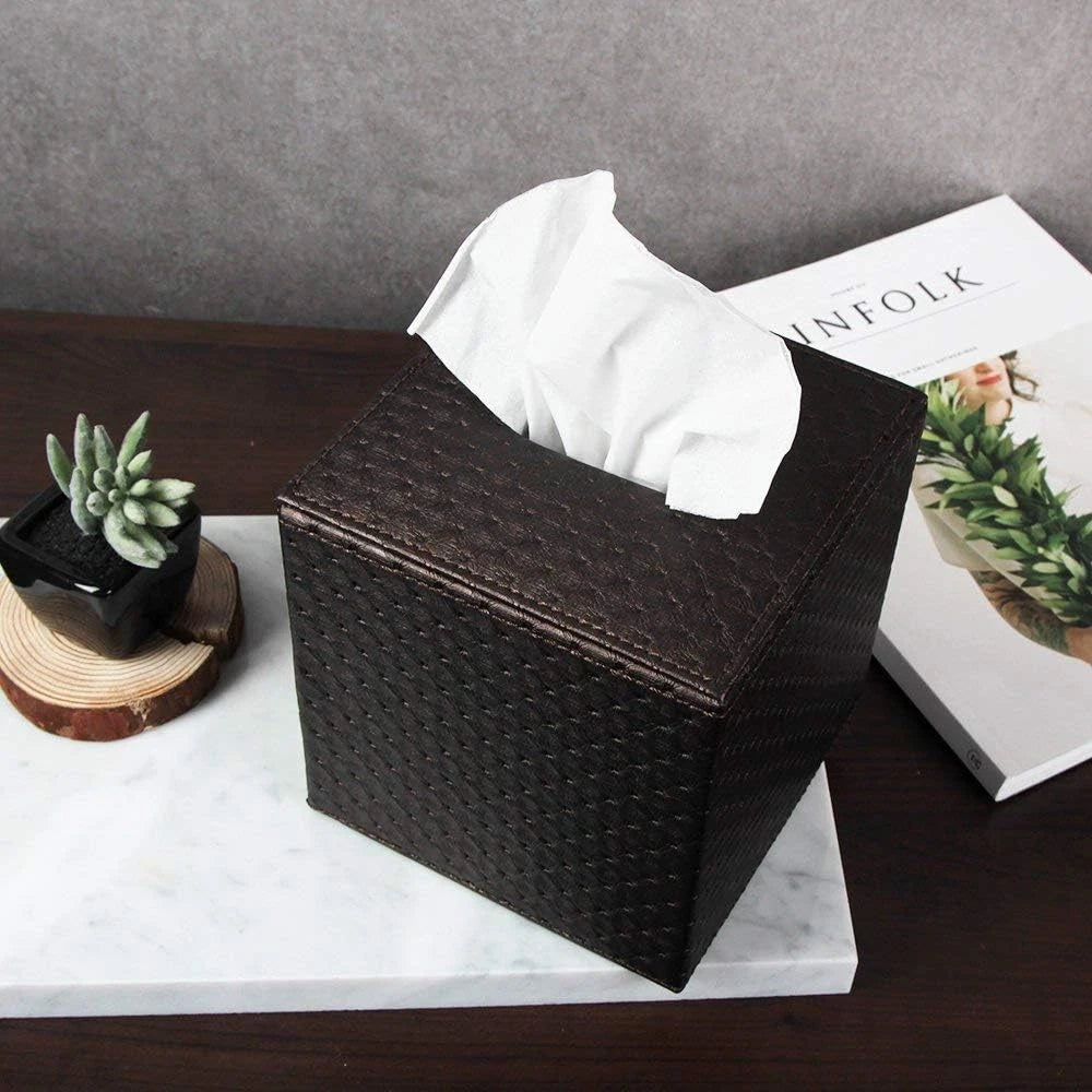 Square Paper Facial Tissue Box Cover Holder for Bathroom Vanity Countertop, Bedr | eBay