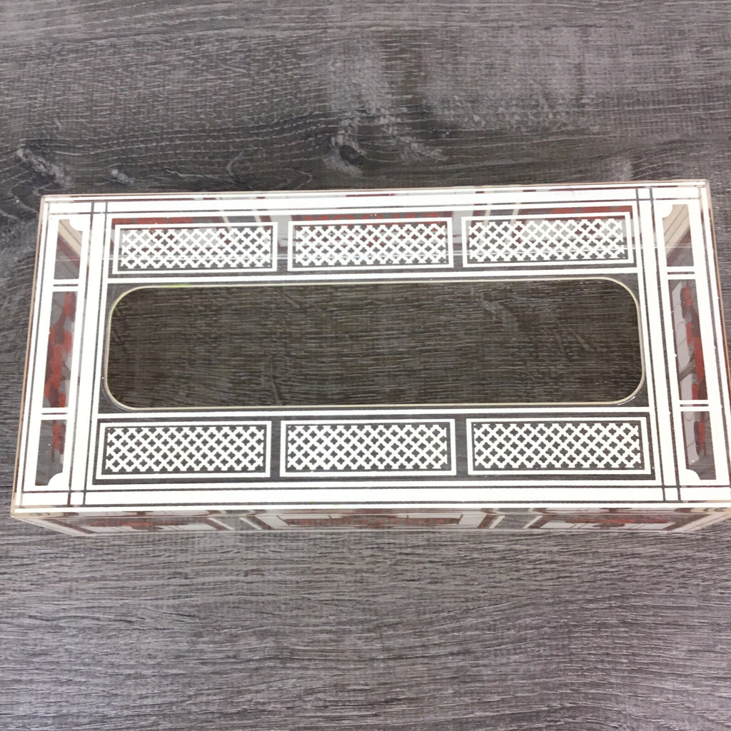 Vintage Acrylic Lucite Tissue Box Cover Holder Saloon Western Brown Rust Beige | eBay