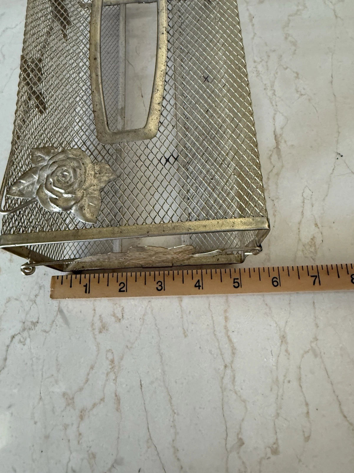 Vtg Gold Metal Mesh Tissue Box Cover Holder Floral Roses MCM Hollywood Regency | eBay