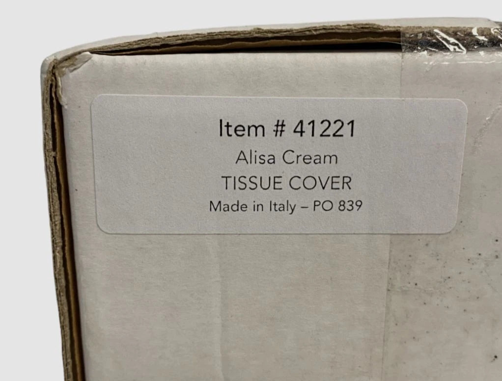 $255 KASSATEX Ivory Alabaster Alisa Cream Tissue Box Cover | eBay