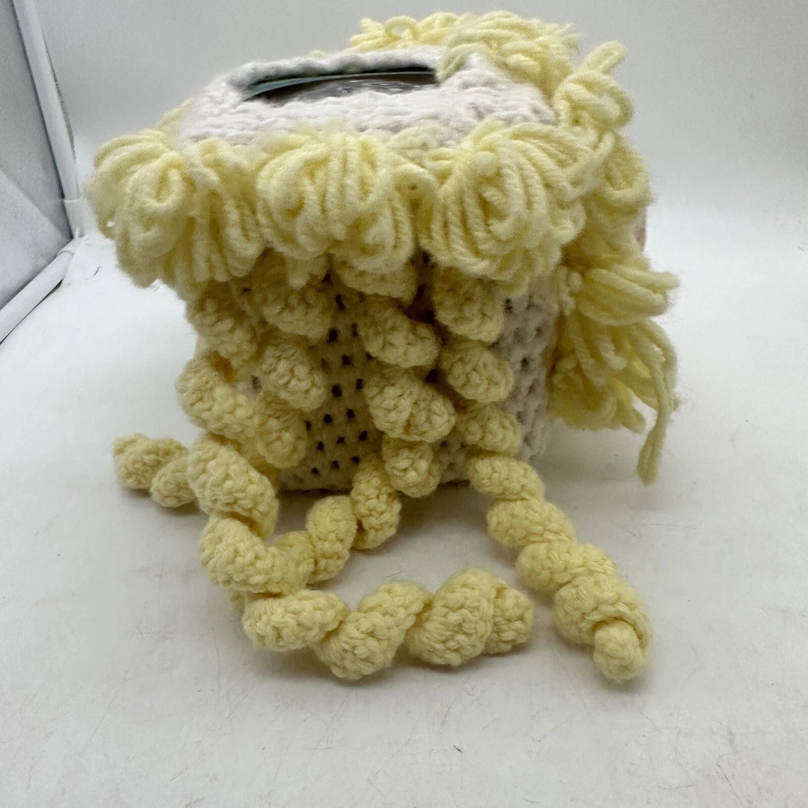 Vintage Doll Head Face Tissue Box Cover Dispenser Crocheted Kitschy Creepy | eBay
