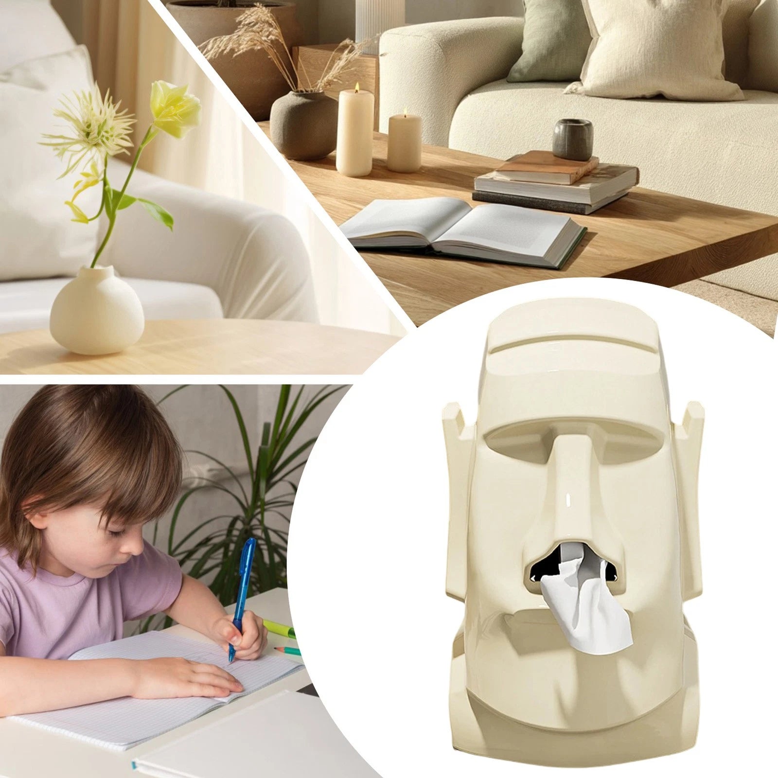 1x Creative Easter Island Statue Tissue Box Headphone Stand Glasses Rack Holder | eBay