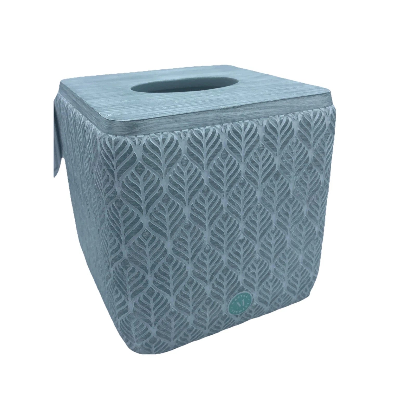 Martha Stewart Ash Leaf Textured Ceramic Tissue Box Holder New | eBay
