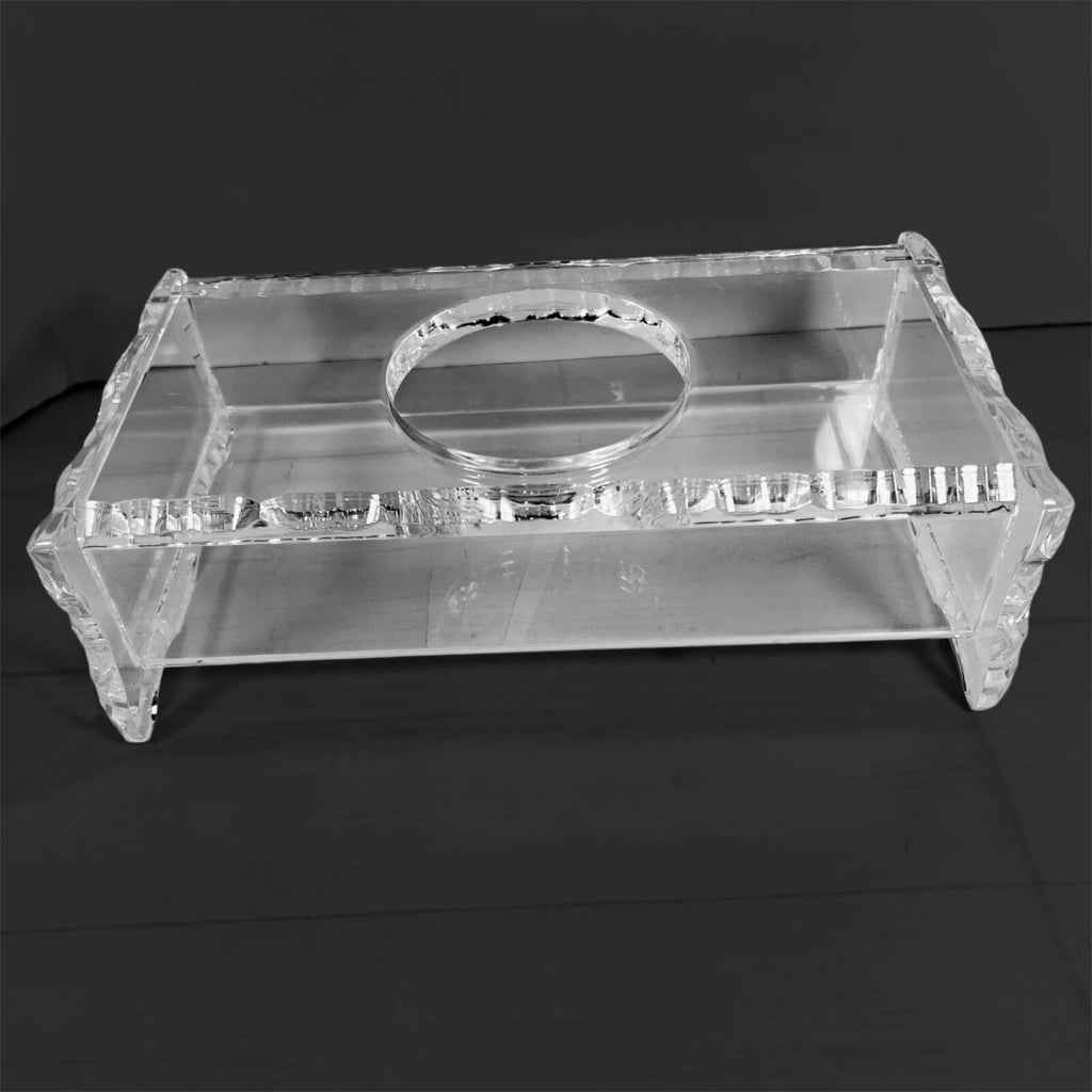 Vintage 1970’s Lucite Tissue Box Heavy Faceted Cut Edges Fabulous! | eBay