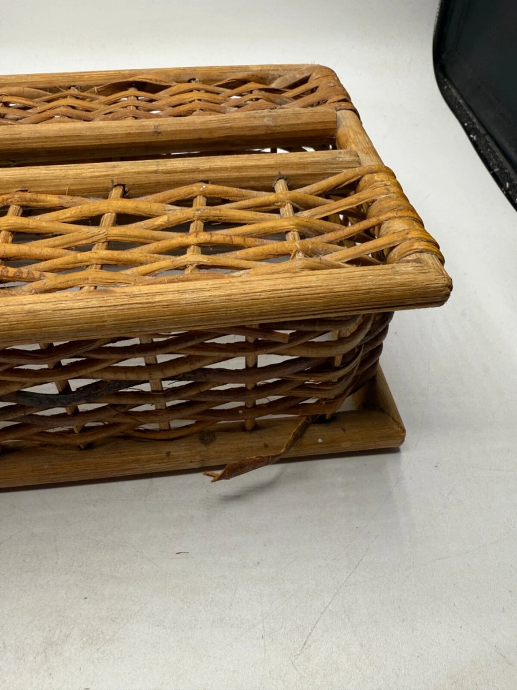 Vintage Wicker Tissue Box Cover Woven Rectangular Made In Philippines | eBay