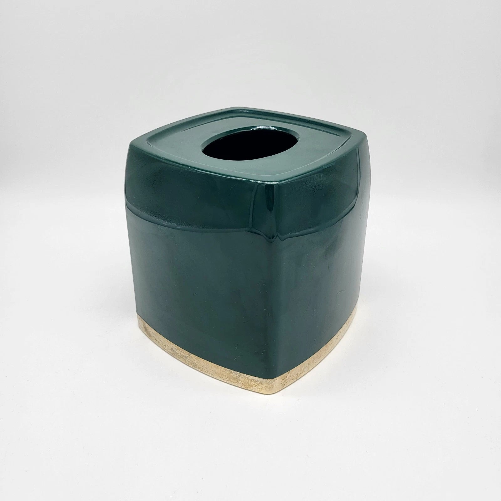 Vtg Emporer Green and Gold Tissue Box Cover Plastic Dark Green Hollywood Regency | eBay