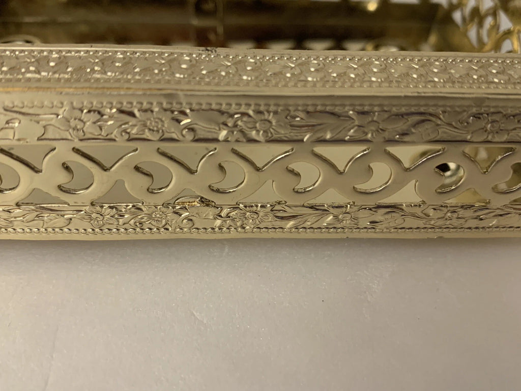 VTG Tissue Holder Box Small Gold Filigree Metal POCKET Vanity Hollywood Regency | eBay