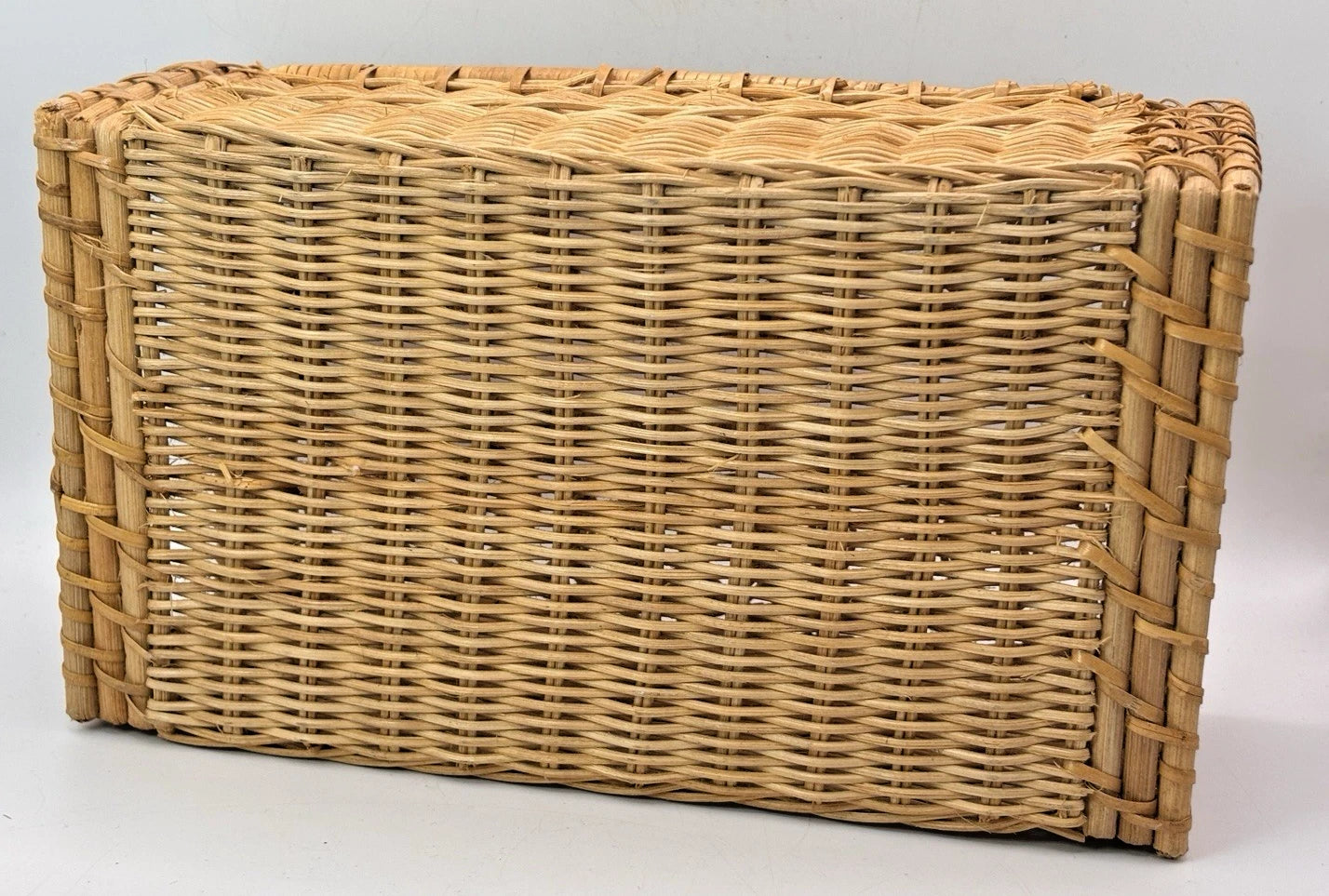 Vintage Rattan Wicker Tissue Box Cover Holder 70s Boho Bathroom 10" X 5" | eBay