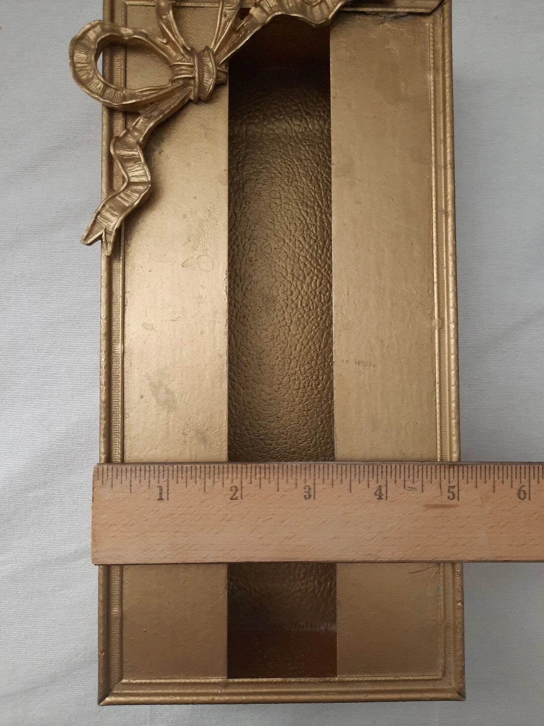 Vintage Antiqued Gold Tone Metal Rectangular Tissue Box Cover 2 Pc w/ Ribbon Bow | eBay