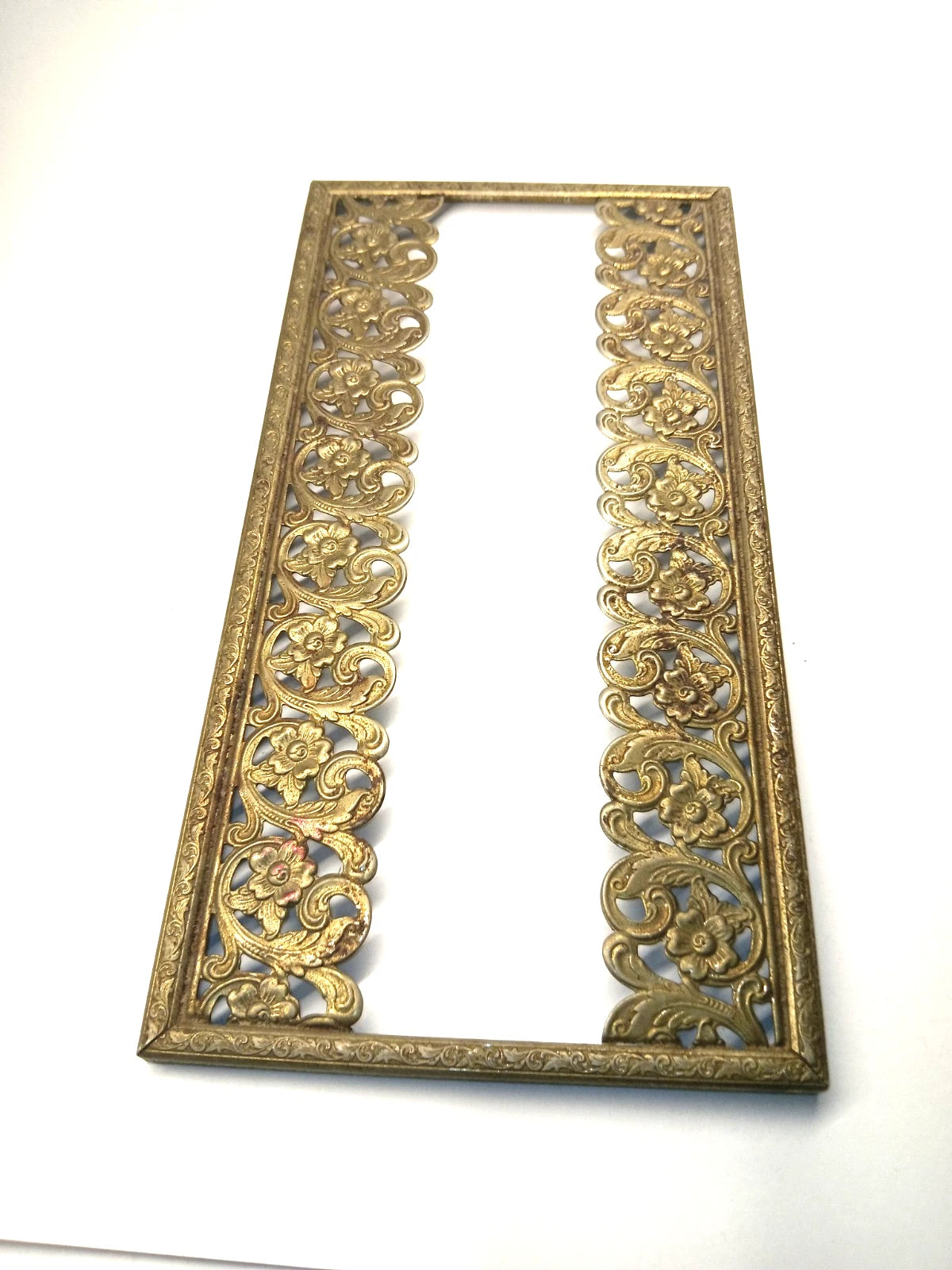 Vintage Gold Colored Metal Tissue Box Flower Rose MCM | eBay