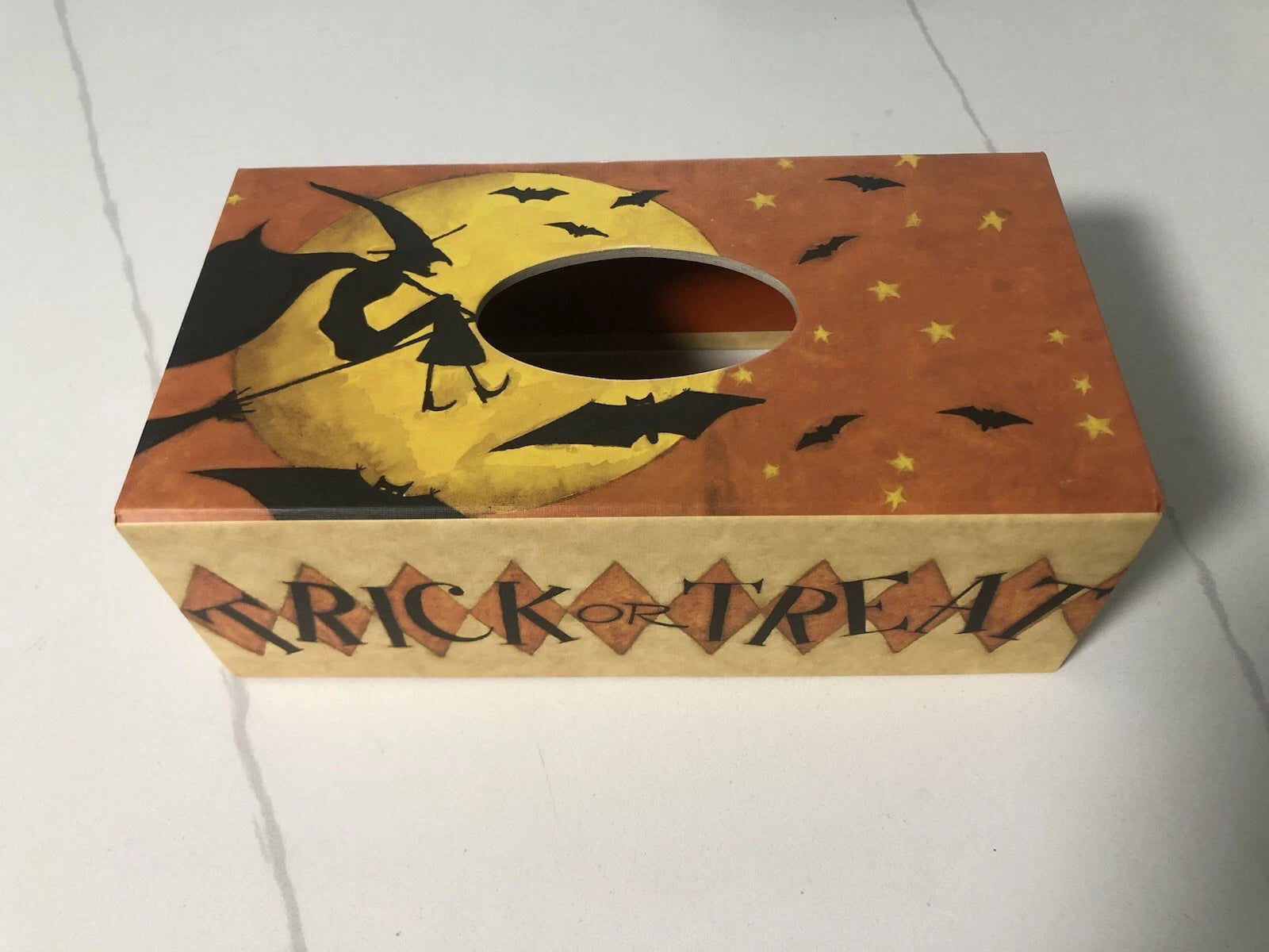 Lang Bob’s Boxes Halloween night Trick Or treat Witch Moon Bats Tissue Box Cover | eBay