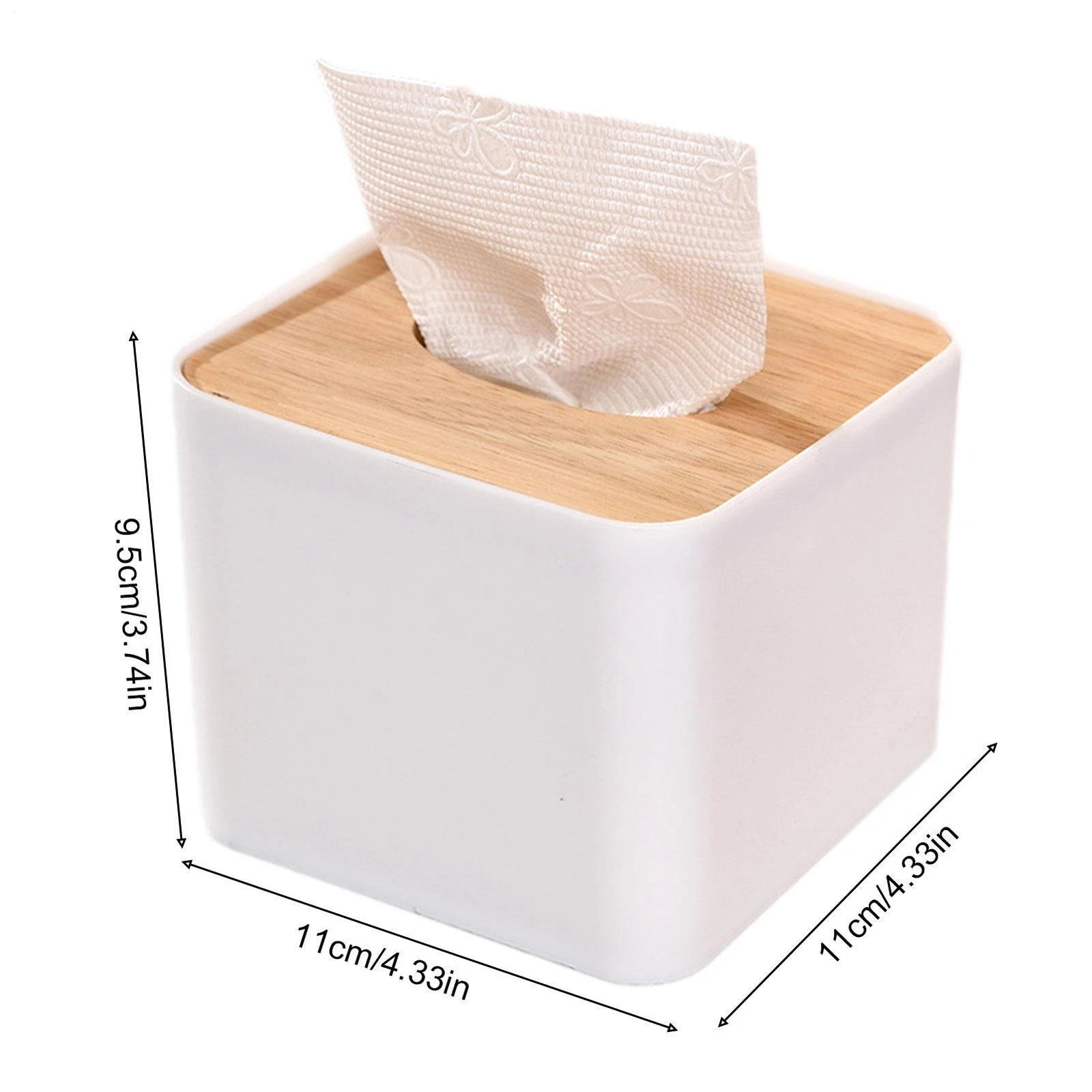 2pcs White Square Tissue Box Storage Case Smooth Wood Cover Facial Tissue | eBay