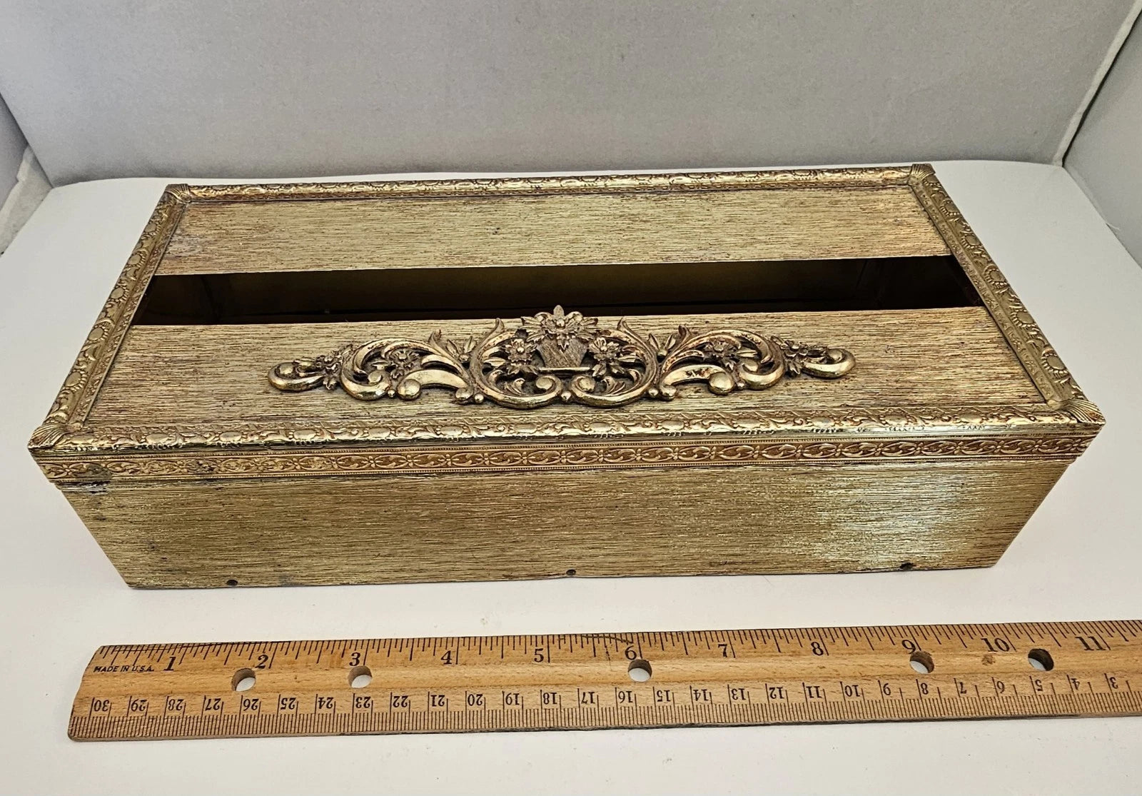 Set of 2 - Vintage Goldtone Metal Decorative Tissue Box Holders MCM | eBay