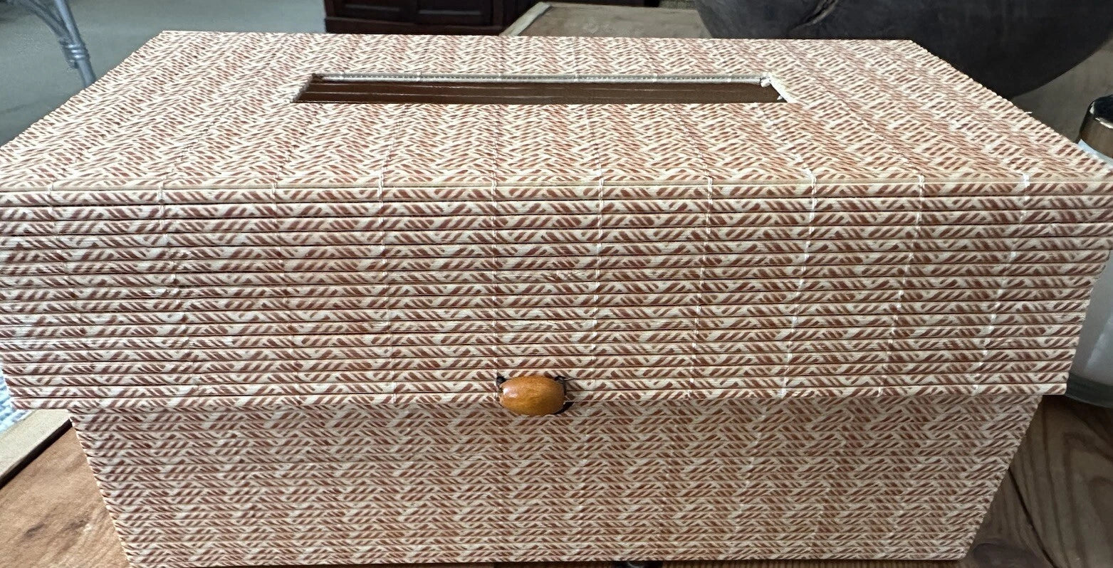 Bamboo Cane LARGE TISSUE BOX HOLDER / Cover Rectangular Or Ballot Box?! | eBay