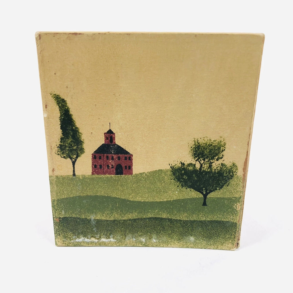 VTG Hand Painted Tissue Cover Box Square Two Thirds Country Farmhouse Cottage | eBay