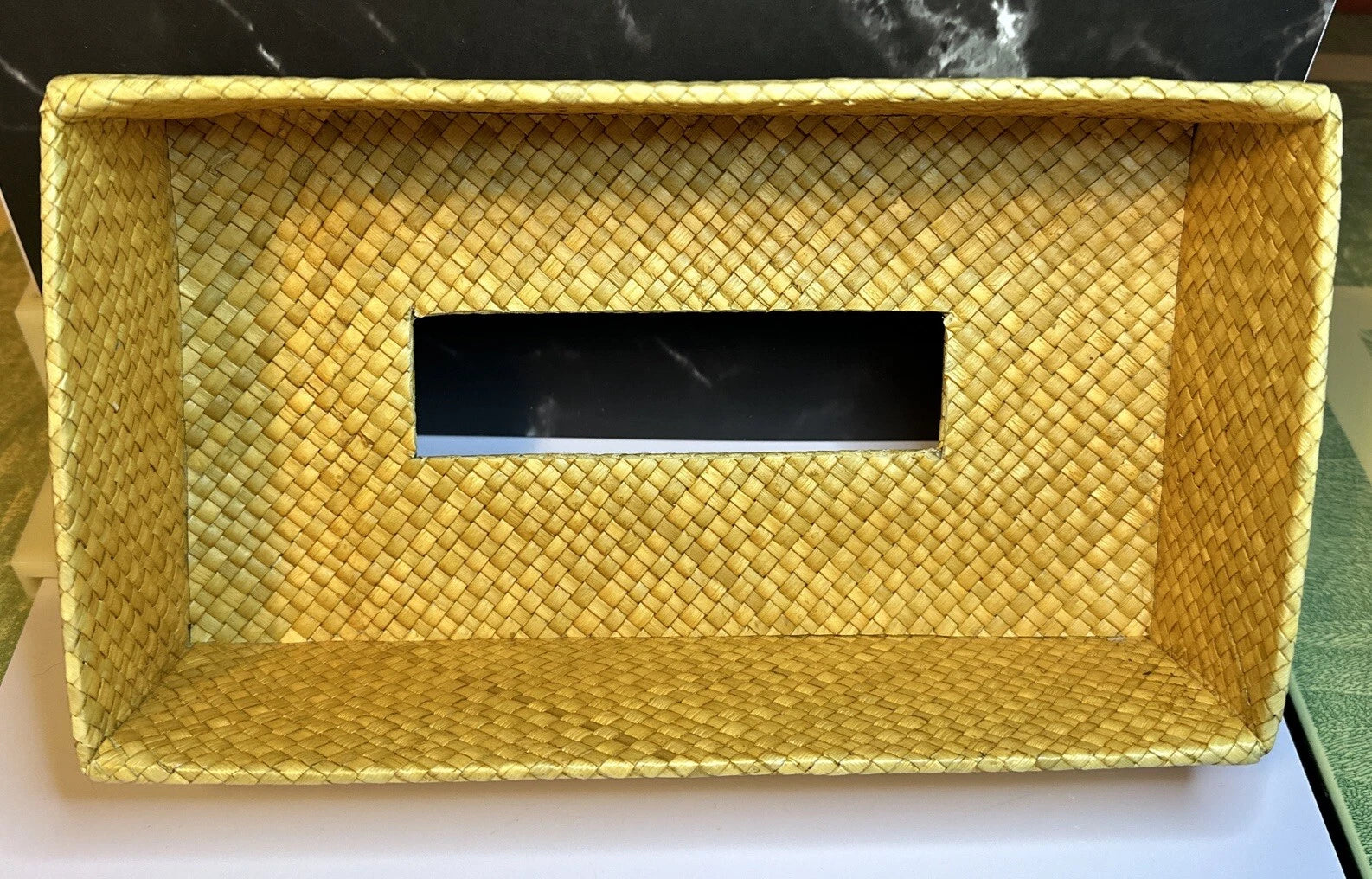 Rectangular Woven Bamboo Or Fiber Tissue Box Cover Water Resistant Facial | eBay