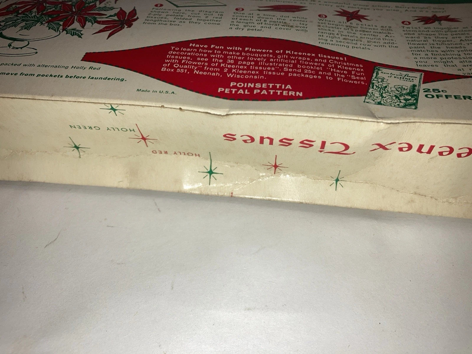 Vintage Red and Green Holly Christmas Kleenex Tissue Box | eBay