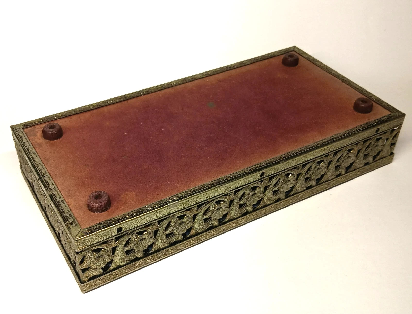Vintage Gold Colored Metal Tissue Box Flower Rose MCM | eBay