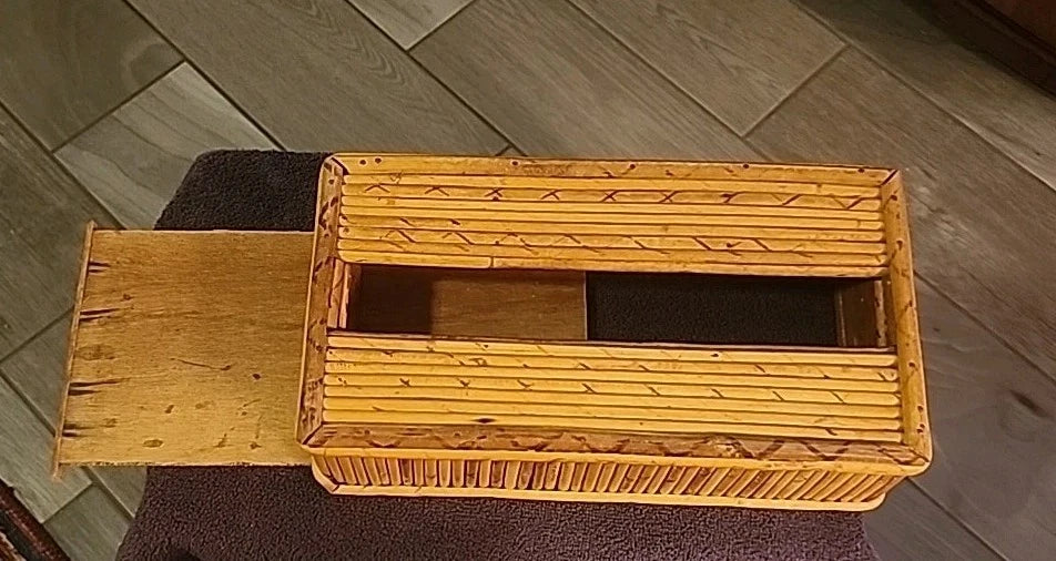 Vintage MCM Bamboo Wood Tissue Box Holder Boho From Japan | eBay