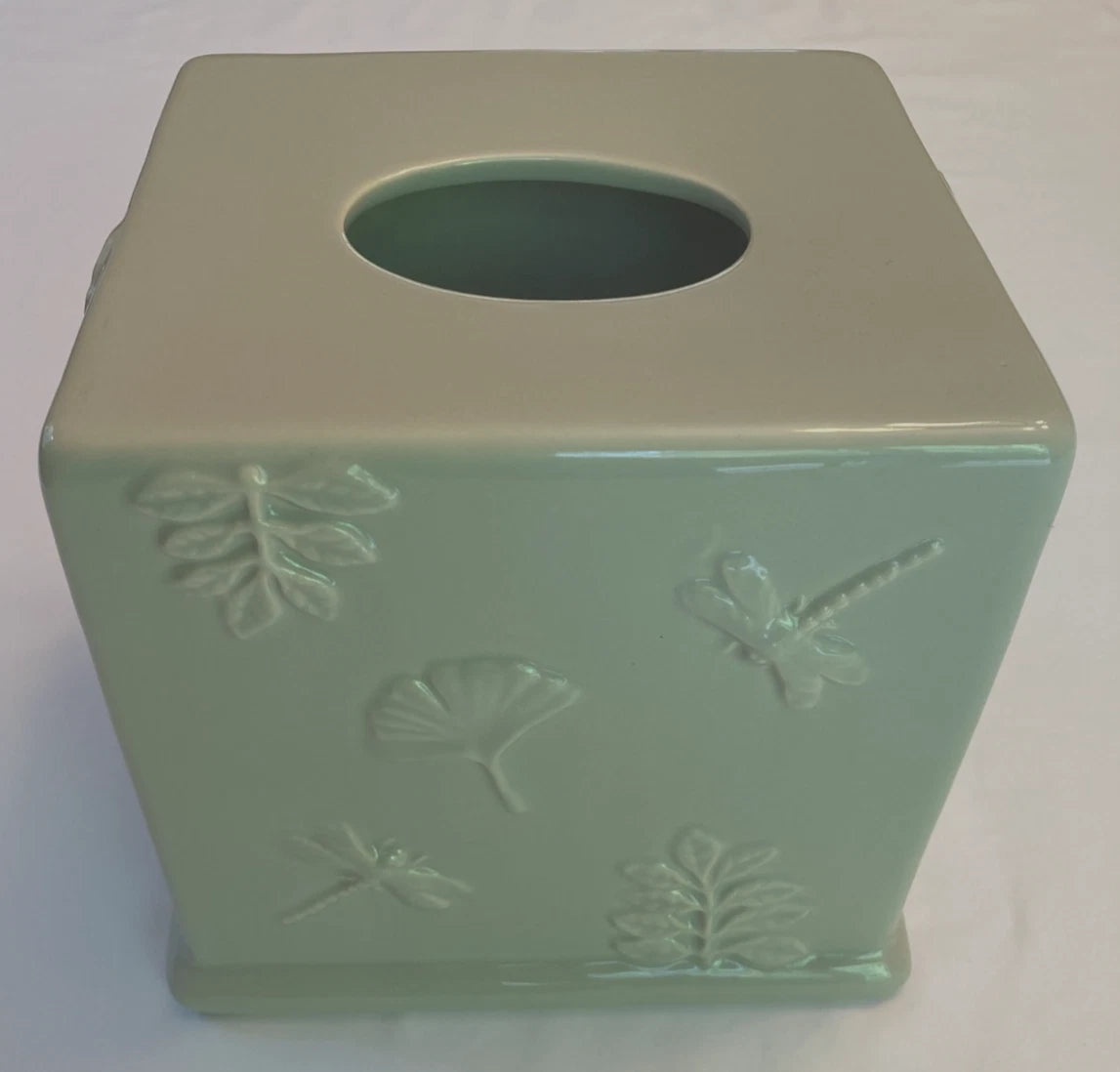 Light Green Ginkgo Leaf/Dragon Fly/Fern Cube/Square Tissue Box Cover | eBay