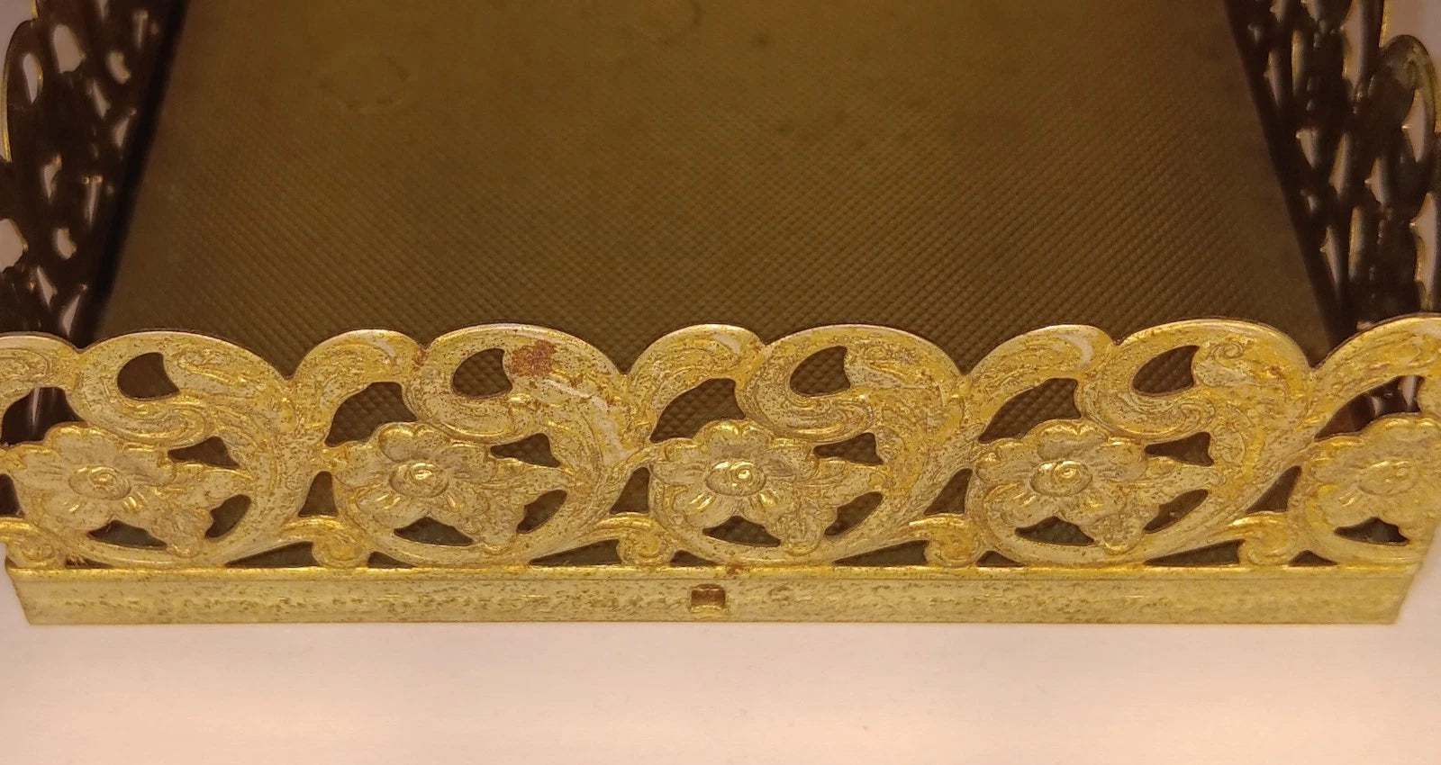 Vintage Gold Colored Metal Tissue Box Flower Rose MCM | eBay