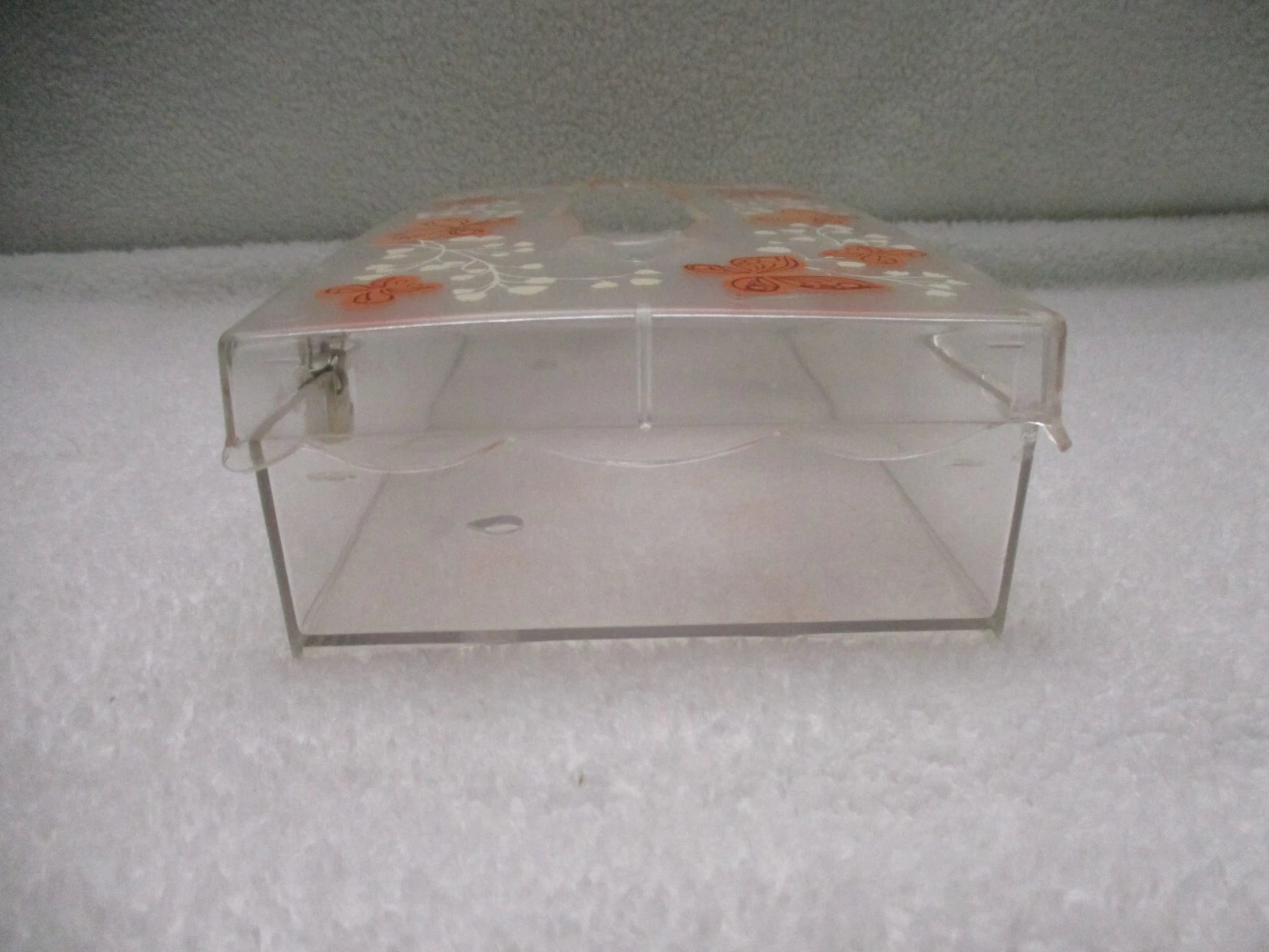 VTG MCM Wolff Clear Acrylic Butterfly Tissue Box Holder Hinged Lid Orange Yellow | eBay