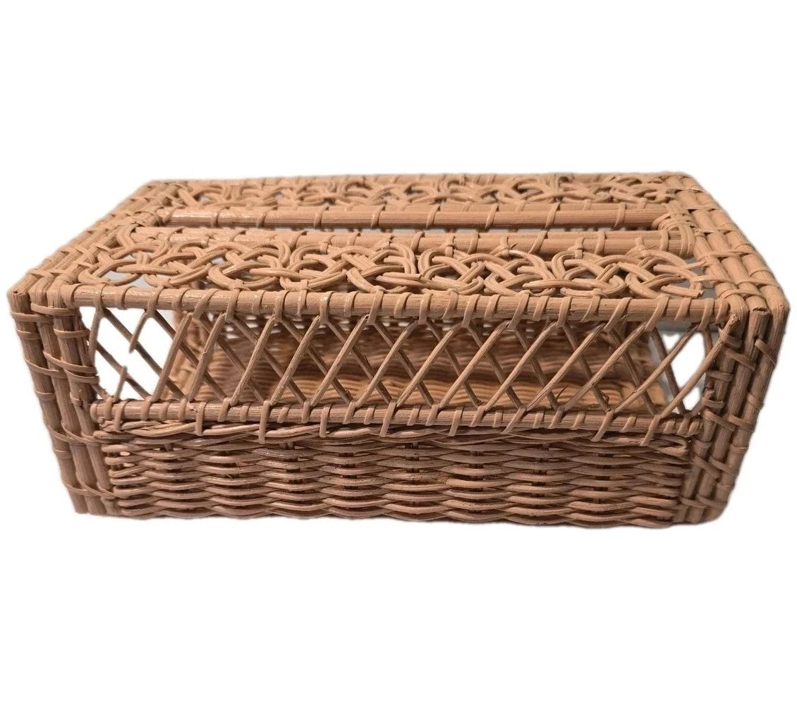 tissue box cover Handwoven Rattan Boho bathroom Decor | eBay
