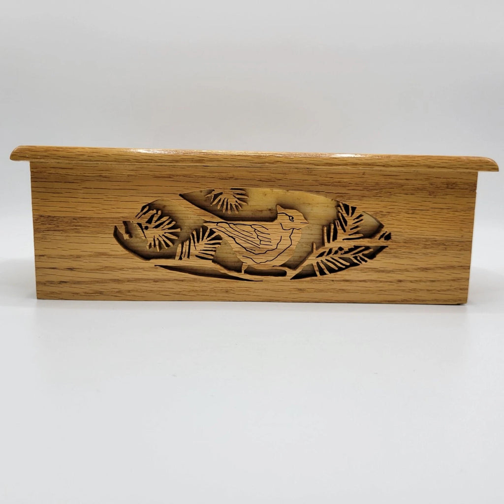 Vintage Handmade Wood Wooden Tissue Box Cover Bird Laser Cut | eBay