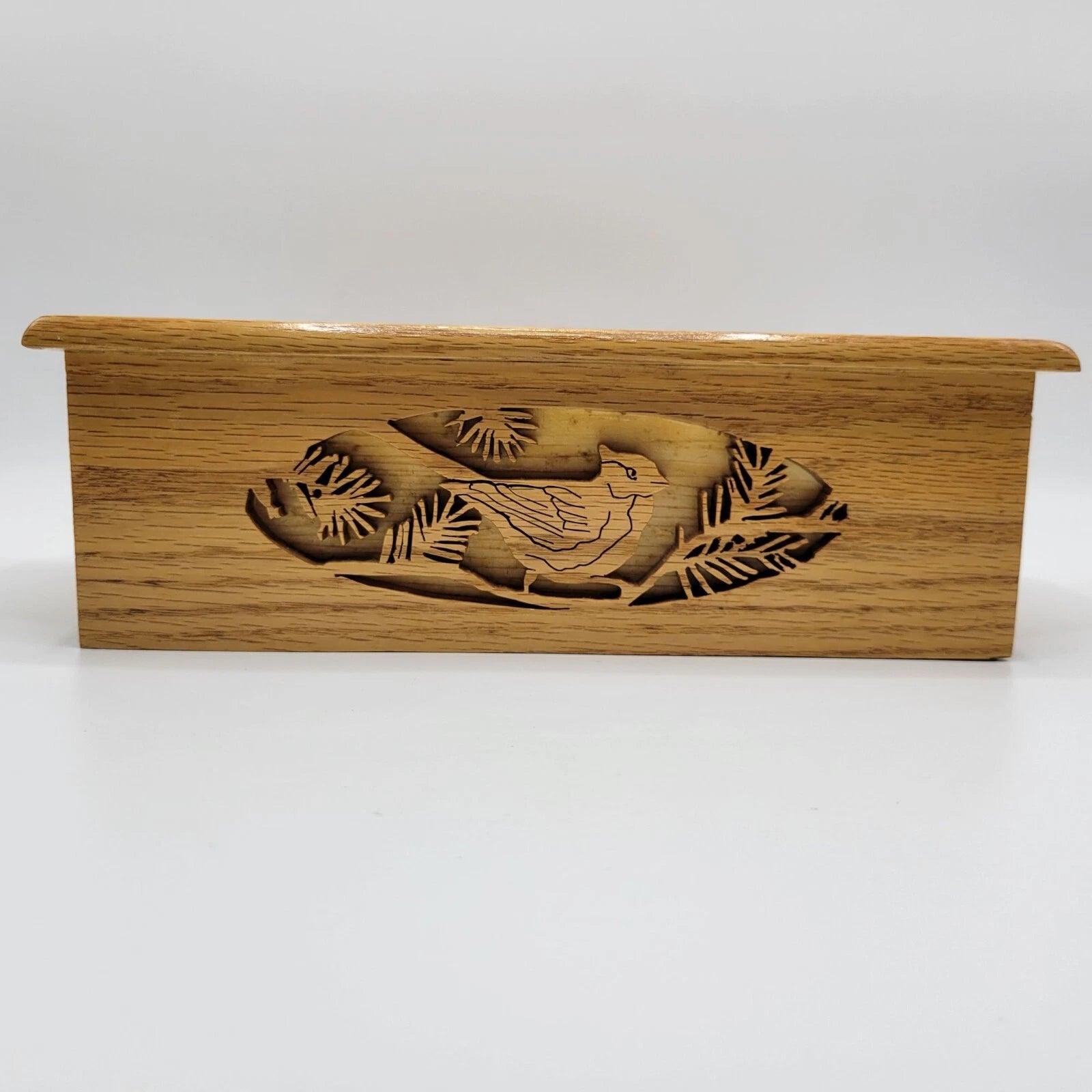 Vintage Handmade Wood Wooden Tissue Box Cover Bird Laser Cut | eBay