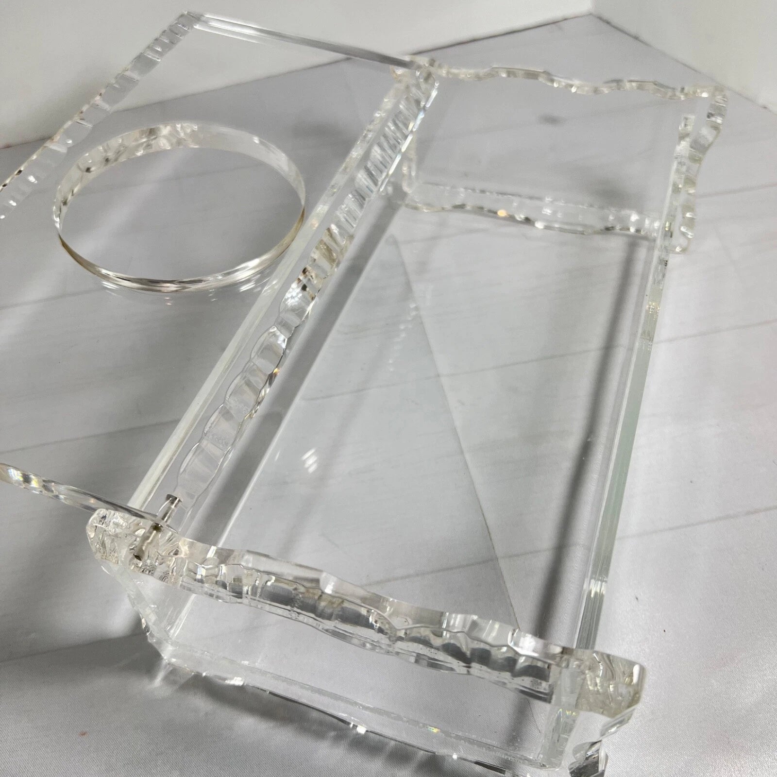 Vintage 1970’s Lucite Tissue Box Heavy Faceted Cut Edges Fabulous! | eBay
