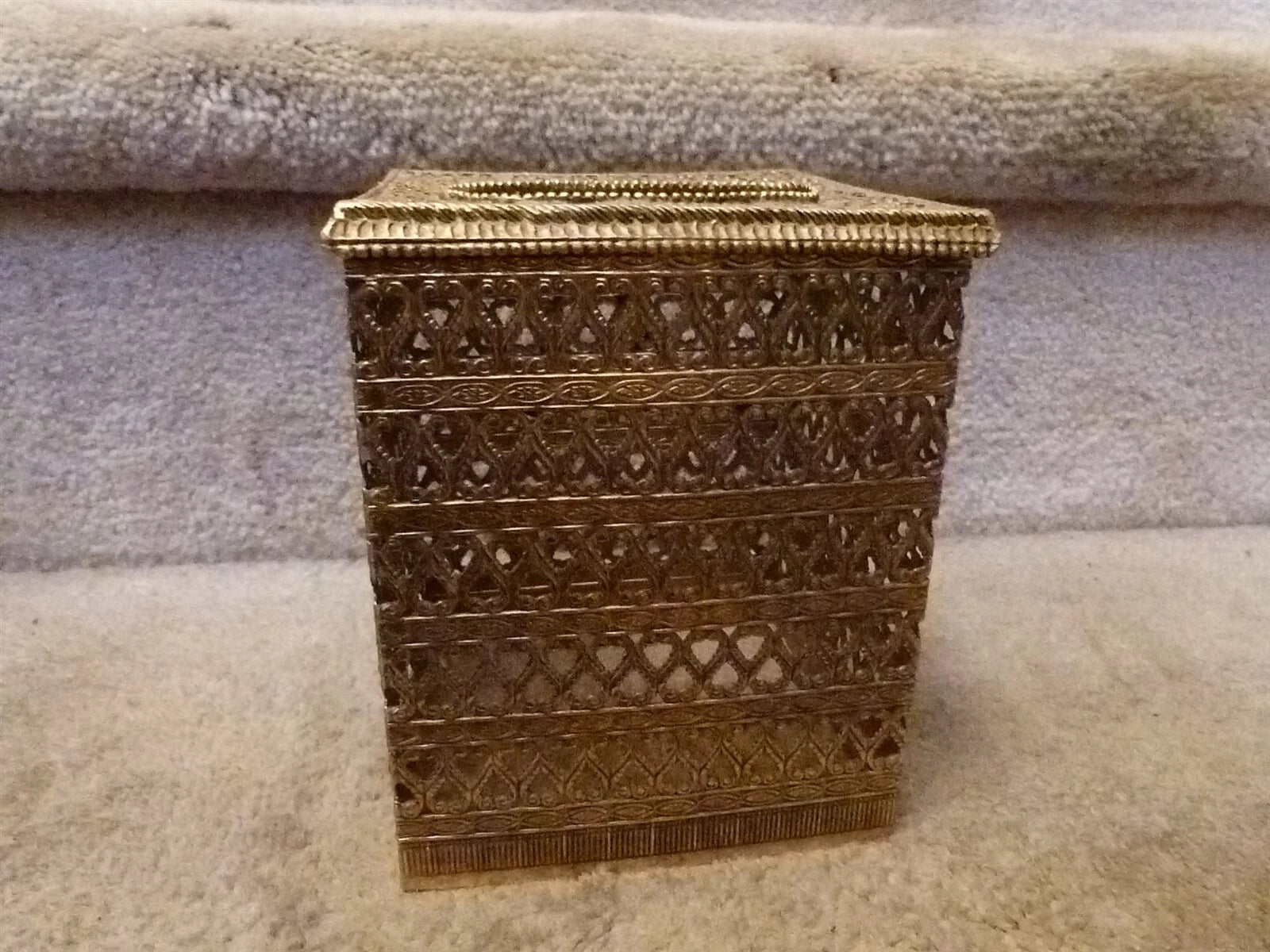 VINTAGE Mid Century Hollywood Regency Ornate Gold Tissue Box Cover Tassles EUC | eBay