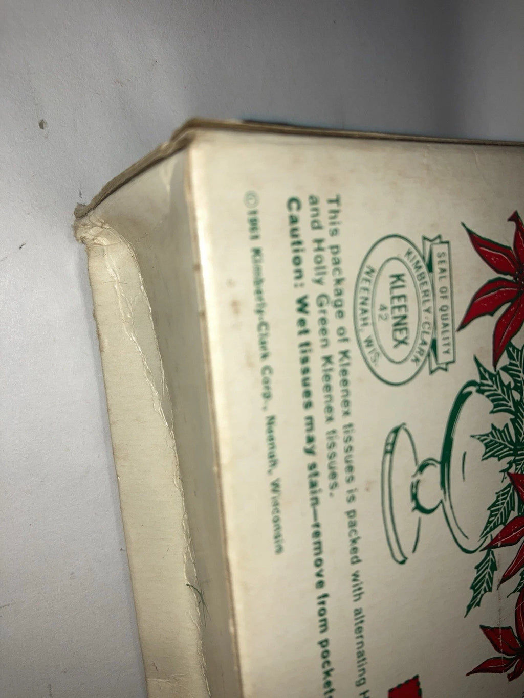 Vintage Red and Green Holly Christmas Kleenex Tissue Box | eBay