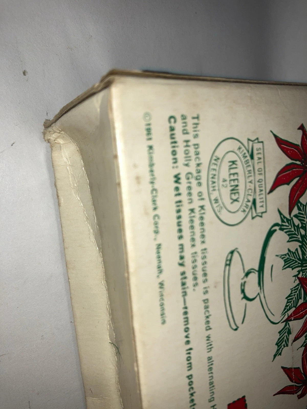 Vintage Red and Green Holly Christmas Kleenex Tissue Box | eBay