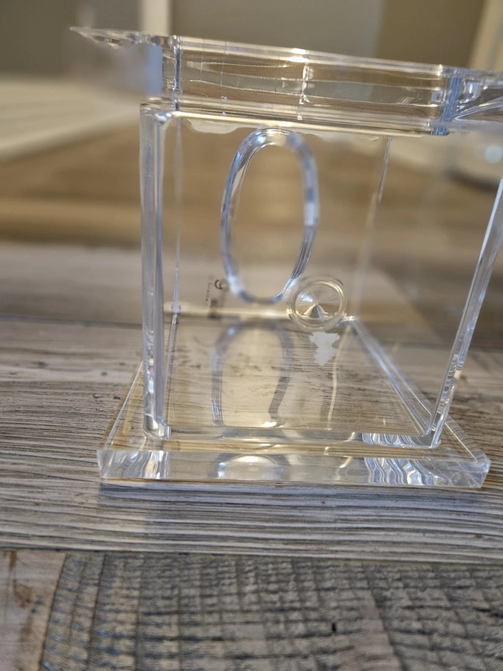 Vintage Grainware Lucite Acrylic Clear Tissue Holder Hinged Lid Square MOD | eBay