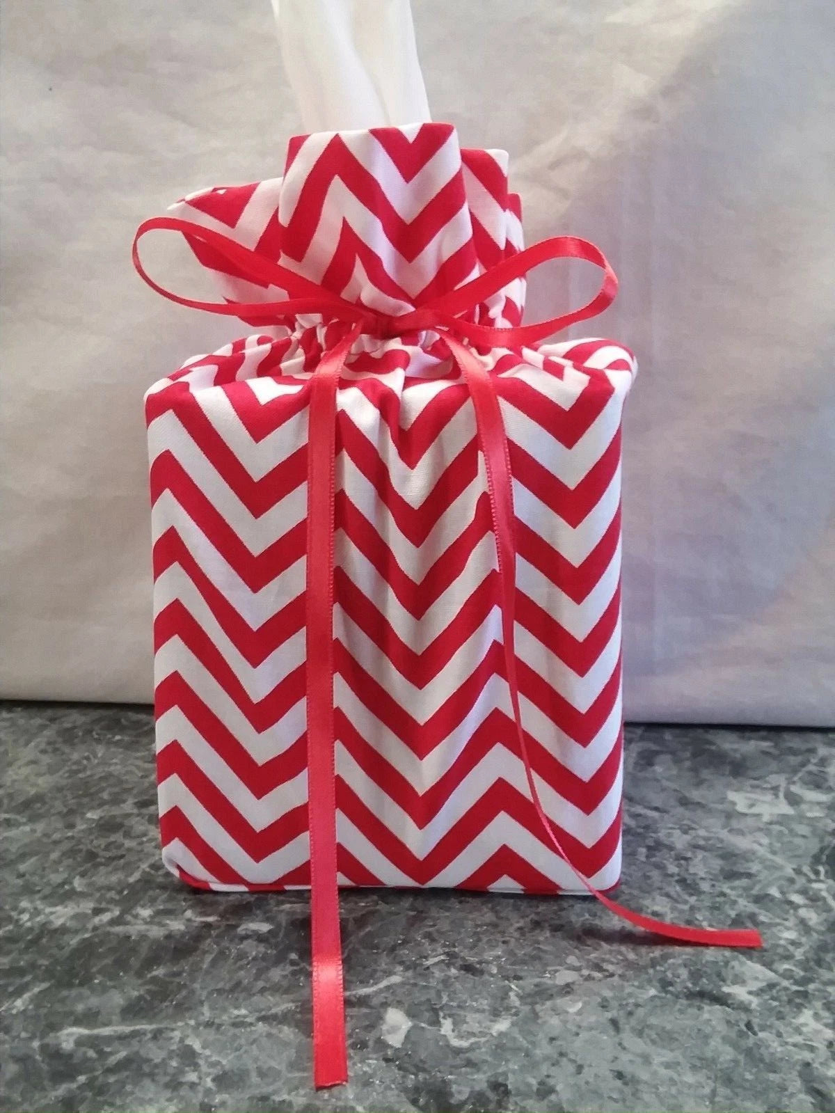 Red & White Stripes Cotton Fabric Handmade square Tissue Box Cover | eBay