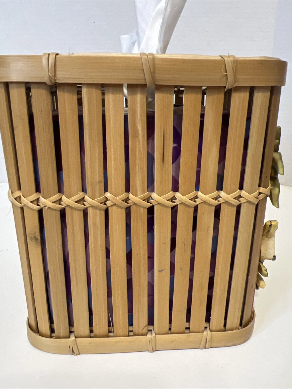 VTG 6" Bamboo Cane Wood Tissue Cube Box Cover Holder Tiki Tropical Beach | eBay