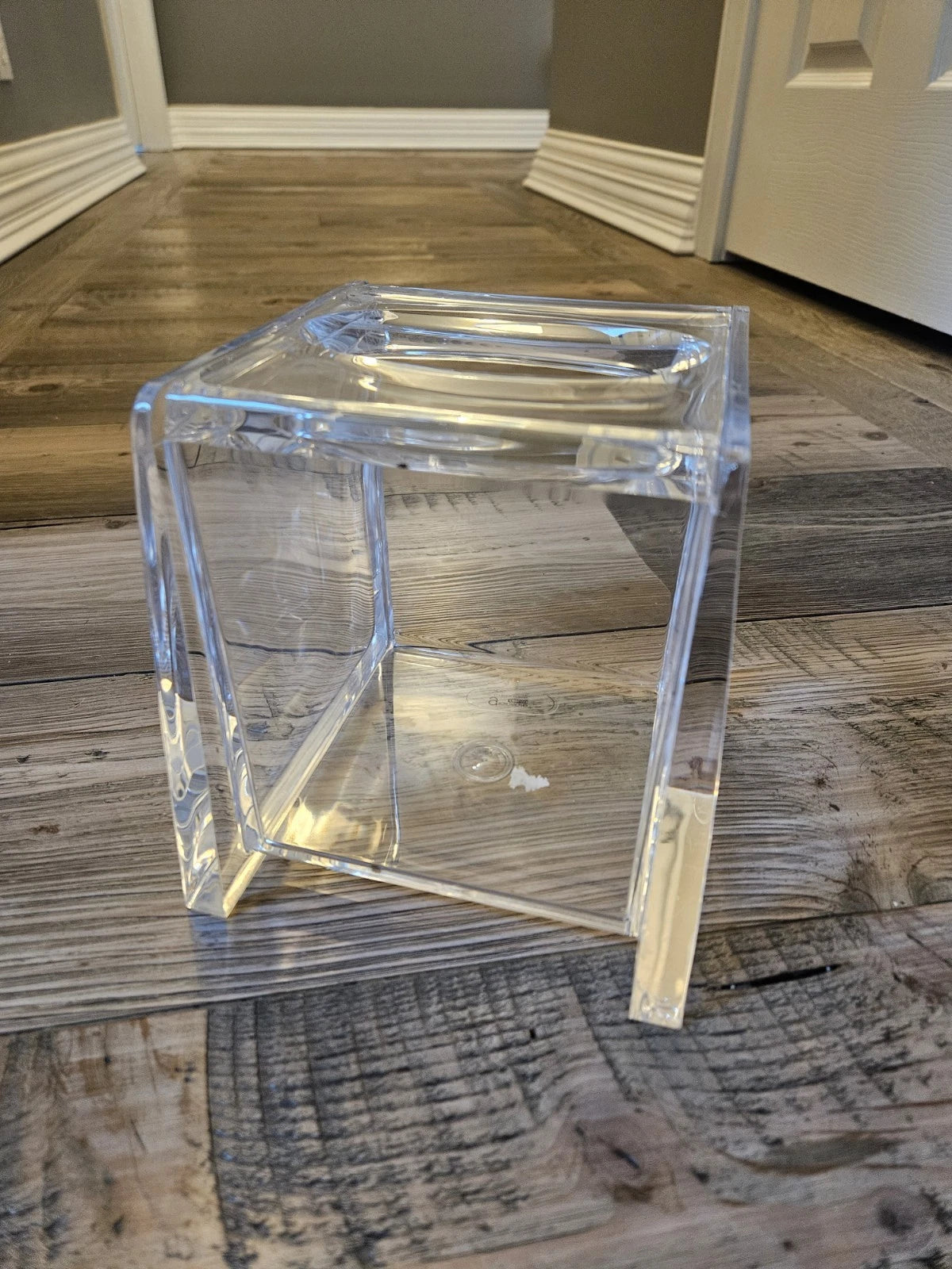 Vintage Grainware Lucite Acrylic Clear Tissue Holder Hinged Lid Square MOD | eBay